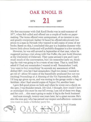 Order Nr. 99473 OAK KNOLL IS 21, 1976-1997