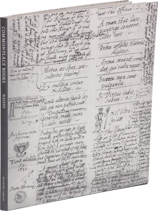 Order Nr. 99718 COMMONPLACE BOOKS: A HISTORY OF MANUSCRIPTS AND PRINTED BOOKS FROM ANTIQUITY TO...