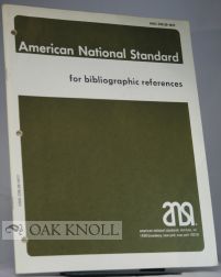 Order Nr. 99858 AMERICAN NATIONAL STANDARD FOR BIBLIOGRAPHIC REFERENCE