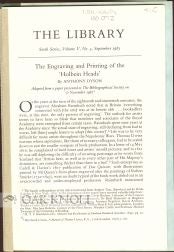 Order Nr. 100072 "THE ENGRAVING AND PRINTING OF THE `HOLBEIN HEADS'." Anthony Dyson
