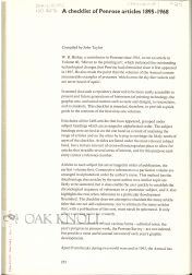 Order Nr. 100083 A CHECKLIST OF PENROSE ARTICLES 1895-1968. John Taylor.