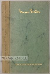 Order Nr. 100336 EIN BUCH DER FREUNDE. Hermann Kesten