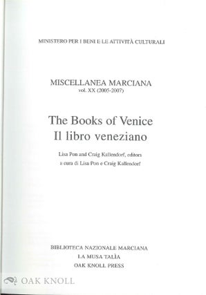THE BOOKS OF VENICE (IL LIBRO VENEZIANO).