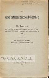 Order Nr. 100692 AUS EINER ÖSTERREICHISCHEN BIBLIOTHEK. Ferdinand Eichler