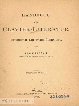 HANDBUCH DER CLAVIER-LITERATUR.