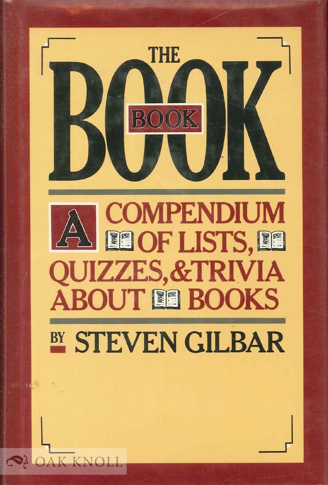 Order Nr. 101091 THE BOOK BOOK. Steven Gilbar.