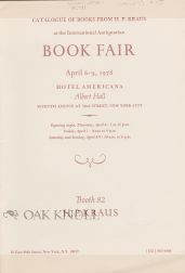 Order Nr. 101343 CATALOGUE OF BOOKS FROM H. P. KRAUS AT THE INTERNATIONAL ANTIQUARIAN BOOK FAIR, APRIL 6-9, 1978