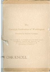 THE CARNEGIE INSTITUTION OF WASHINGTON, FOUNDED BY ANDREW CARNEGIE