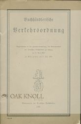 Order Nr. 101641 BUCHHÄNDLERISCHE VERKEHRSORDNUNG
