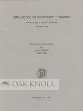 Order Nr. 101824 ON THE ART OF THE BOOK. James Guthrie