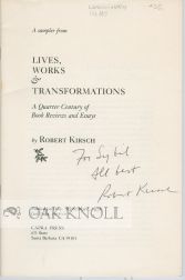 Order Nr. 101885 A SAMPLER FROM LIVES, WORKS & TRANSFORMATIONS, A QUARTER CENTURY OF BOOK REVIEWS...
