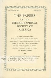 " BIBLIOGRAPHY OF AMERICAN LITERATURE: THE CONFERENCE.". Roger E. Stoddard.