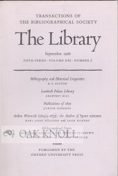 Order Nr. 101963 " LAMBETH PALACE LIBRARY." Geoffrey Bill