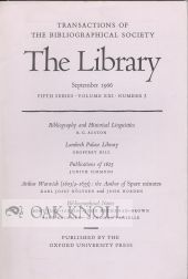 Order Nr. 101963 " LAMBETH PALACE LIBRARY.". Geoffrey Bill