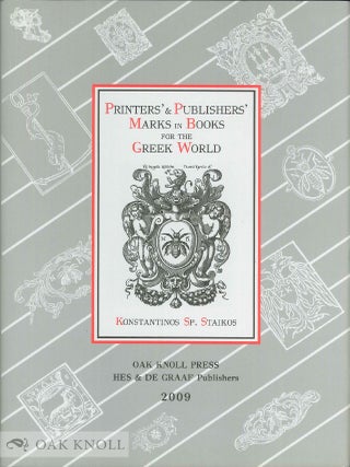 Order Nr. 102238 PRINTERS' & PUBLISHERS' MARKS IN BOOKS FOR THE GREEK WORLD (1494-1821)....