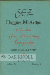 SEZ HIGGINS=MCARTHUR NUMBER FOR ADVERTISING TYPOGRAPHY AND CALLIGRAPHY