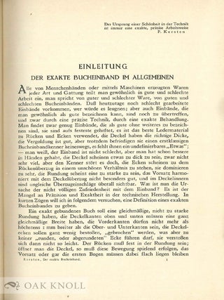 DER EXAKTE BUCHEINBAND, DER GUTE HALBRFRANZBAND DER KÜNSTLERISCHE, GANZLEDERBAND, DIE HANDVERGOLDUNG, DER EINBAND MIT ECHTEN BÜNDE, DER PERGAMENTBAND.