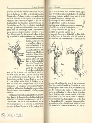 DER EXAKTE BUCHEINBAND, DER GUTE HALBRFRANZBAND DER KÜNSTLERISCHE, GANZLEDERBAND, DIE HANDVERGOLDUNG, DER EINBAND MIT ECHTEN BÜNDE, DER PERGAMENTBAND.
