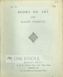 Order Nr. 102710 BOOKS ON ART AND ALLIED SUBJECTS. 472.