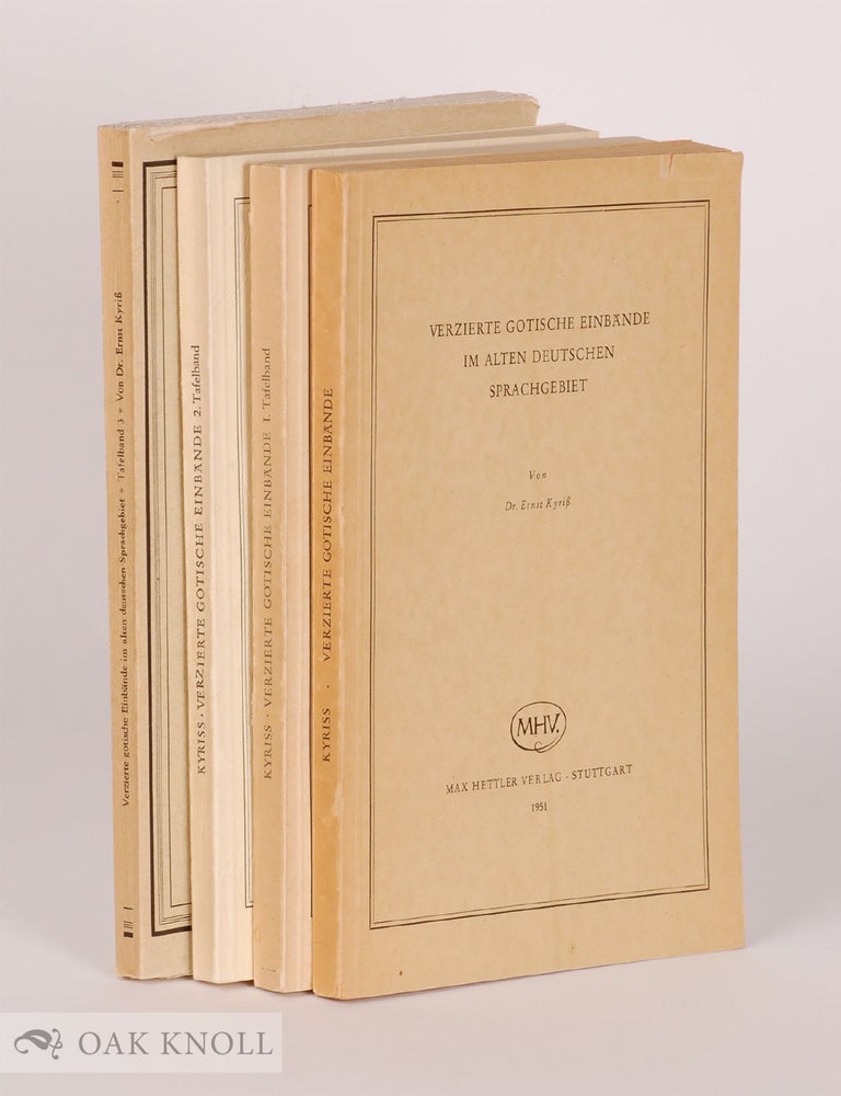 Order Nr. 102759 VERZIERTE GOTISCHE EINBANDE IM ALTEN DEUTSCHEN SPRACHGEBIET. Ernst Kyriss.