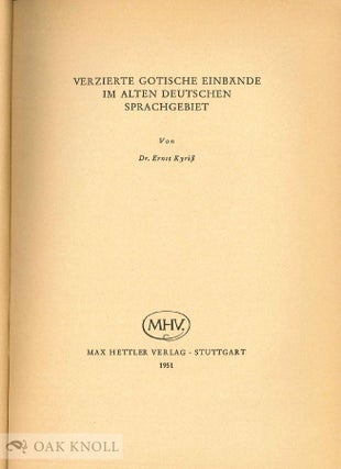 VERZIERTE GOTISCHE EINBANDE IM ALTEN DEUTSCHEN SPRACHGEBIET.