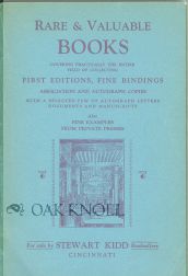 RARE & VALUABLE BOOKS, COVERING PRACTICALLY THE ENTIRE FIELD OF COLLECTING FIRST EDITIONS,...