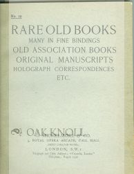 Order Nr. 102948 RARE OLD BOOKS, MANY IN FINE BINDINGS, OLD ASSOCIATION BOOKS, ORIGINAL MANUSCRIPTS, HOLOGRAPH CORRESPONDENCES, ETC.