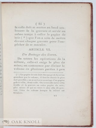 (NOTICE SUR LA LITHOGRAPHIE, SUIVIE D'UN) ESSAI SUR LA RELIURE ET LE BLANCHIMENT DES LIVRES ET GRAVURES.