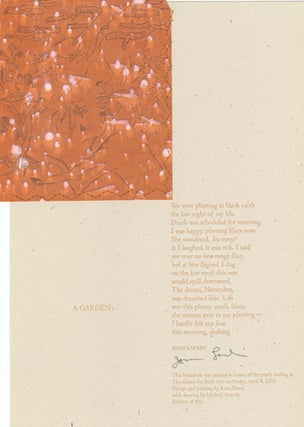 CENTER BROADSIDES 2005 READING SERIES.