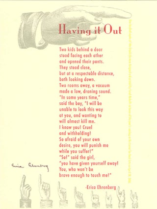 CENTER BROADSIDES 2006 READING SERIES.