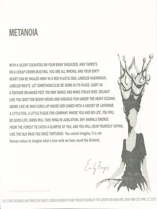 CENTER BROADSIDES 2007 READING SERIES.