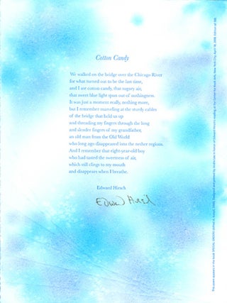 CENTER BROADSIDES 2008 READING SERIES.