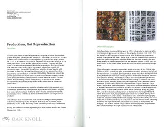 PRODUCTION, NOT REPRODUCTION: OFFSET PRINTED ARTIST BOOKS