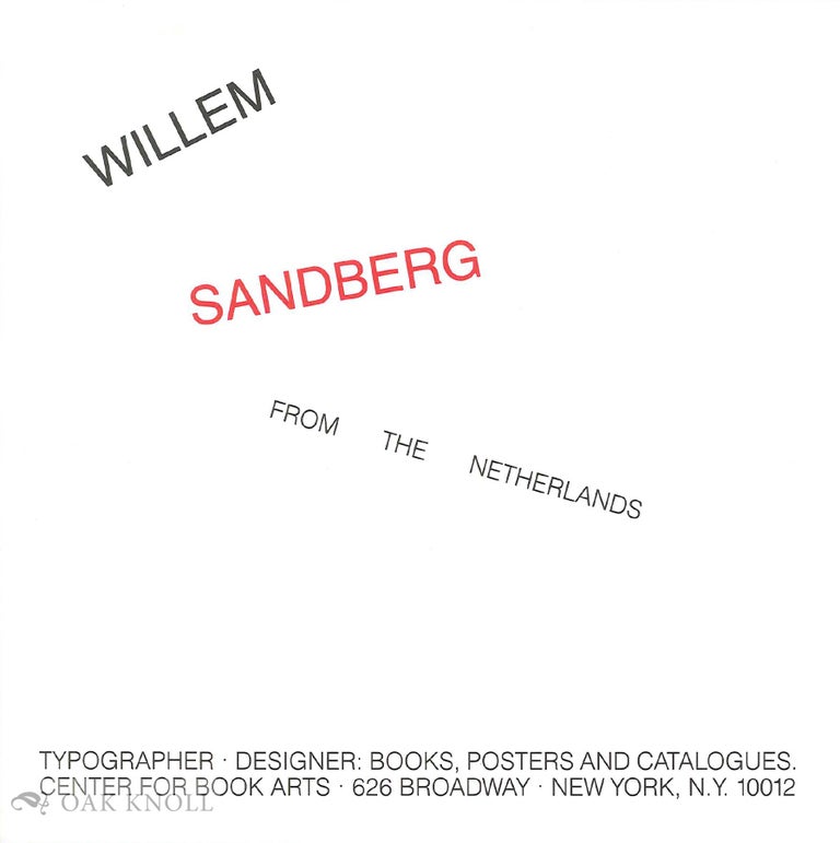 Order Nr. 103187 WILLEM SANDBERG: FROM THE NETHERLANDS.