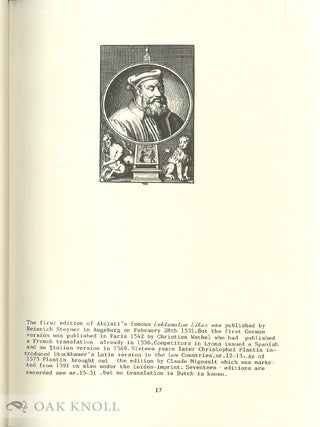 EMBLEM AND FABLE BOOKS PRINTED IN THE LOW COUNTRIES, 1542-1813. A BIBLIOGRAPHY.