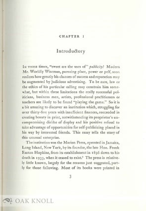 THE MARION PRESS, A SURVEY AND A CHECKLIST.