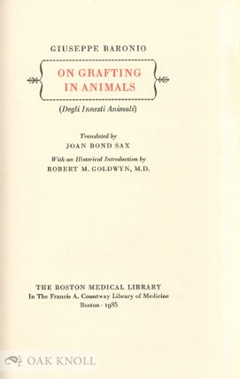 ON GRAFTING IN ANIMALS (DEGLI INNESTI ANIMALI).