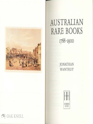 AUSTRALIAN RARE BOOKS 1788-1900