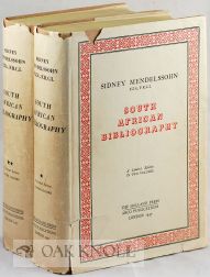 Order Nr. 103903 MENDELSSOHN'S SOUTH AFRICAN BIBLIOGRAPHY. WITH A DESCRIPTIVE INTRODUCTION BY...