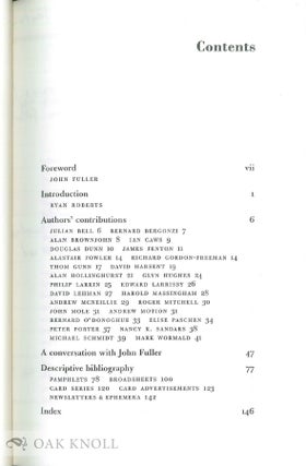 JOHN FULLER & THE SYCAMORE PRESS: A BIBLIOGRAPHIC HISTORY.