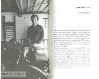 JOHN FULLER & THE SYCAMORE PRESS: A BIBLIOGRAPHIC HISTORY.