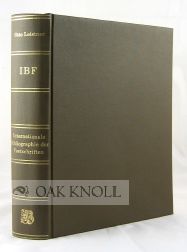 Order Nr. 104089 INTERNATIONALE BIBLIOGRAPHIE DER FESTSCHRIFTEN MIT SACHREGISTER. Otto Leistner