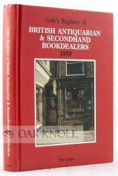 Order Nr. 104183 COLE'S REGISTER OF BRITISH ANTIQUARIAN & SECONDHAND BOOKDEALERS
