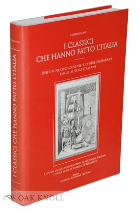 Order Nr. 104769 I CLASSICI CHE HANNO FATTO L'ITALIA: PER UN NUOVO CANONE BIO-BIBLIOGRAFICO DEGLI...