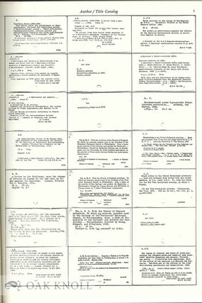 AUTHOR/TITLE CATALOG OF AMERICANA 1493-1860 IN THE WILLIAM L. CLEMENTS LIBRARY, UNIVERSITY OF MICHIGAN, ANN ARBOR, MICHIGAN.
