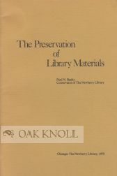 Order Nr. 105109 THE PRESERVATION OF LIBRARY MATERIALS. Paul N. Banks