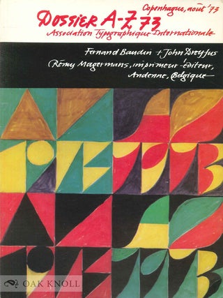 Order Nr. 105145 ASSOCIATION TYPOGRAPHIQUE INTERNATIONALE DOSSIER A-Z 1973