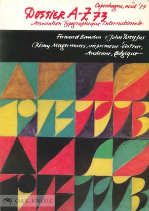 Order Nr. 105145 ASSOCIATION TYPOGRAPHIQUE INTERNATIONALE DOSSIER A-Z 1973