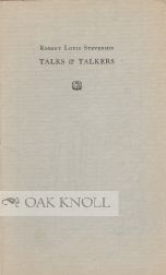 TALKS & TALKERS. Robert Louis Stevenson.