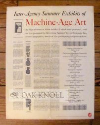Order Nr. 105833 INTER-AGENCY SUMMER EXHIBITS OF MACHINE-AGE ART